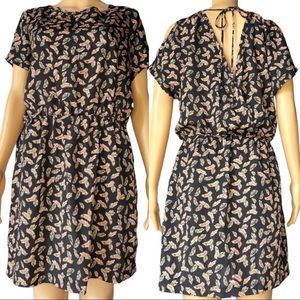 Janette | Falling Feathers Cold-Shoulder, Crisscross Open Back Dress